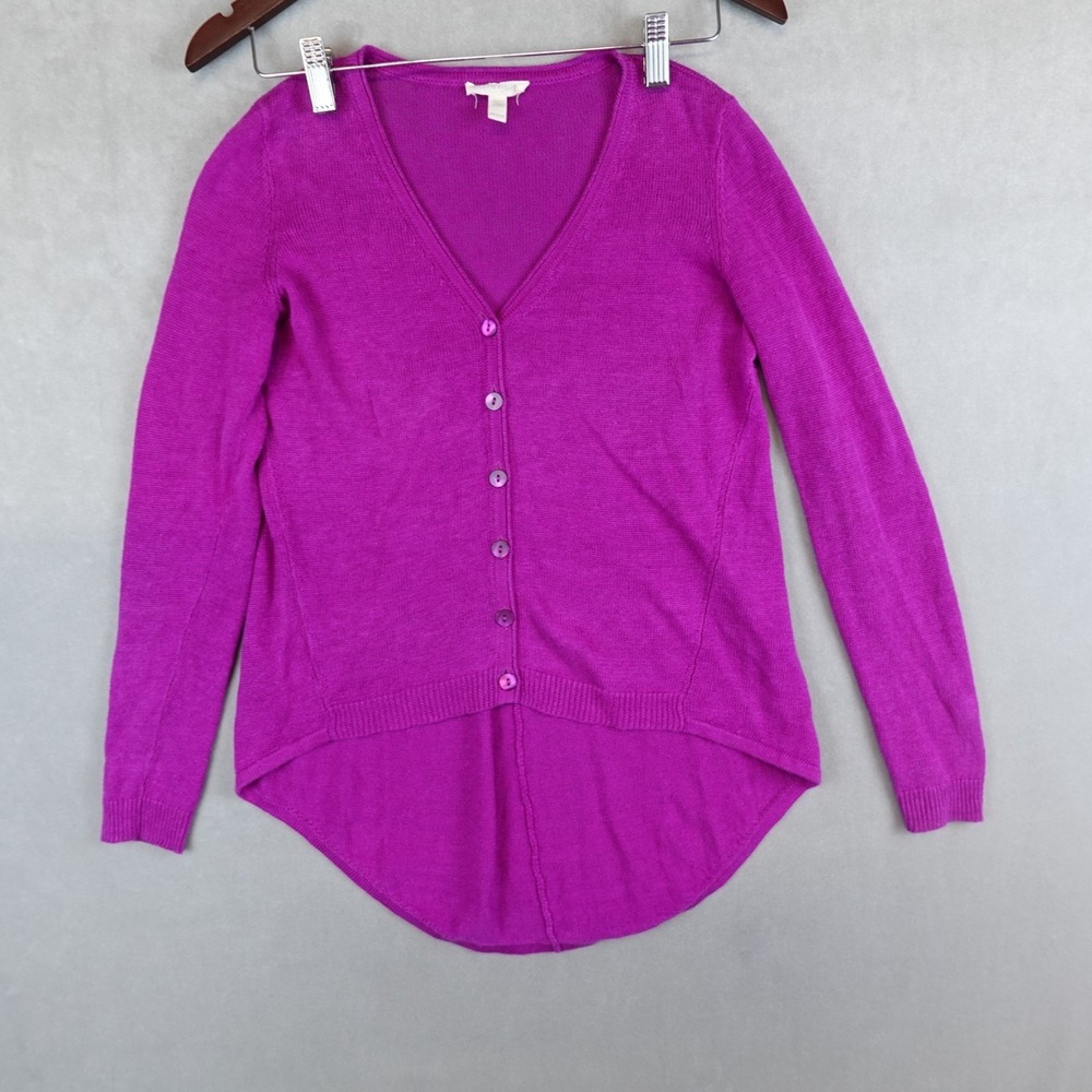 EILEEN FISHER Cardiga Organic Linen High Low Button Jacket Size PP